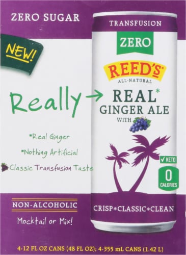 Reed’s Real Ginger Ale with Grapes Non-Alcoholic Mocktail or Mix Perspective: back