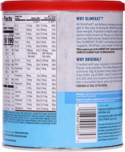 SlimFast® Original Rich Chocolate Royale Meal Replacement Shake Mix Perspective: back