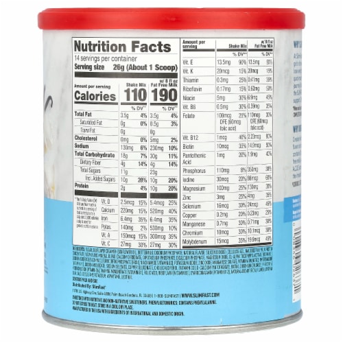 Slimfast Powder Vanilla 3 12.83 OZ. Perspective: back