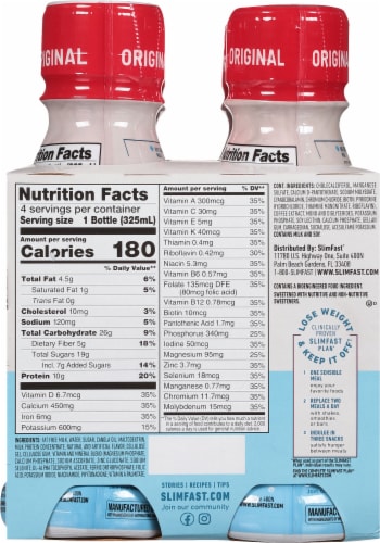 SlimFast Original Cappuccino Delight Ready To Drink Meal Replacement Shakes Perspective: back