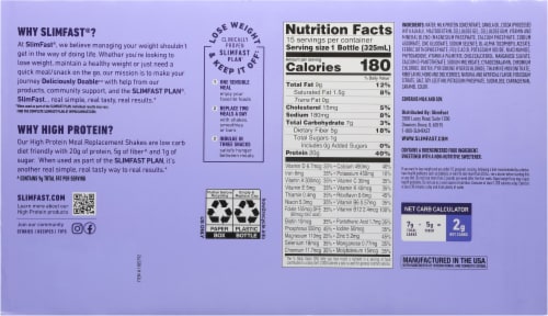 SlimFast® Advanced Nutrition Creamy Chocolate Meal Replacement Shakes Perspective: back
