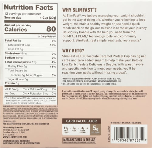 SlimFast® Fat Bomb™ Keto Chocolate Caramel Pretzel Snack Cup Perspective: back