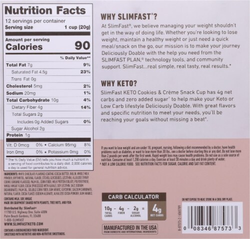 SlimFast® Keto Fat Bomb™ Cookies & Creme Snack Cups Stuffed Perspective: back