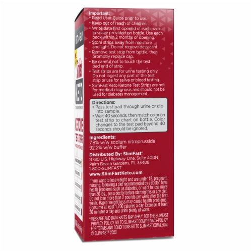 SlimFast® Keto Ketone Test Strips Perspective: back