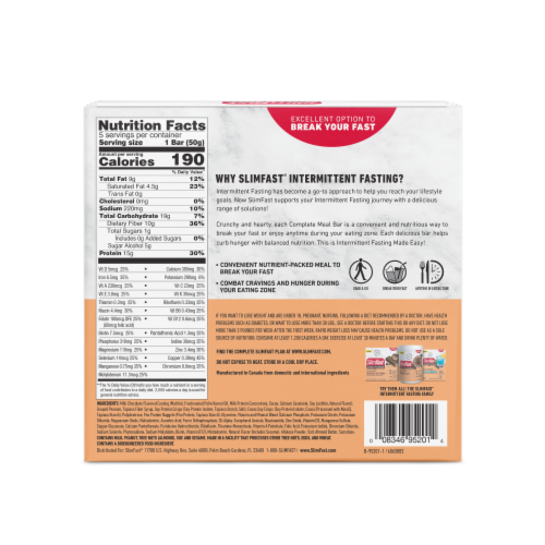 SlimFast® Intermittent Fasting Chocolate Nut Crunch Meal Bar Perspective: back