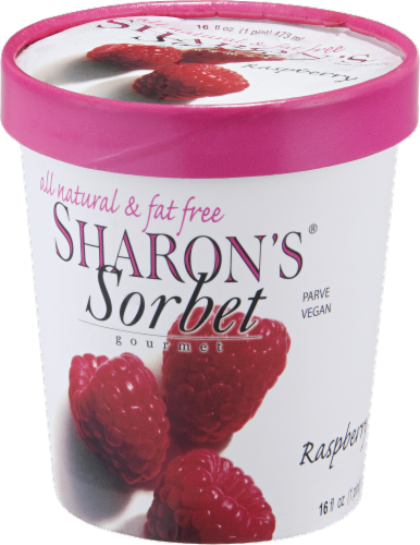 Sharon's Fat Free Raspberry Sorbet Pint Perspective: back