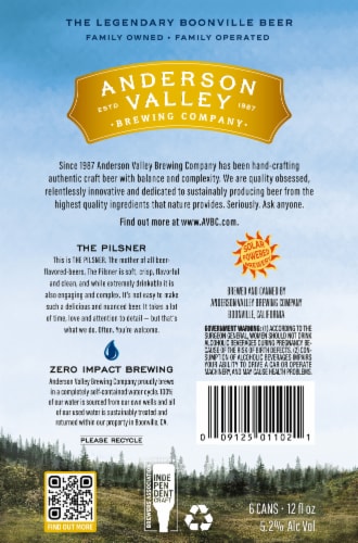 Anderson Valley The Pilsner Craft Beer Perspective: back