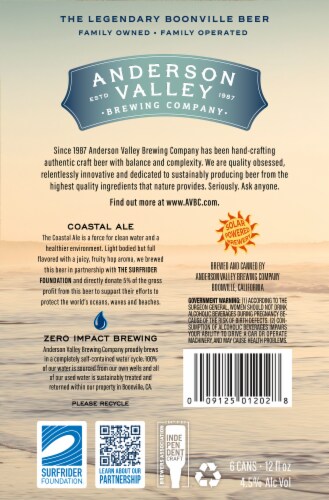 Anderson Valley Coastal Ale Craft Beer Perspective: back