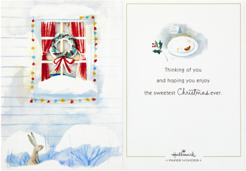 Christmas Card #38: Hallmark Paper Wonder Pop Up Holiday Card (Santa Scene Pop Up) Perspective: back