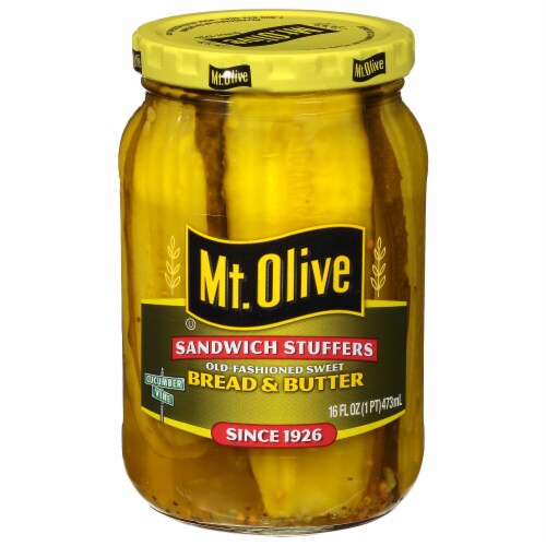 Mt. Olive Sandwich Stuffers Old-Fashioned Sweet Bread & Butter Pickles Perspective: back