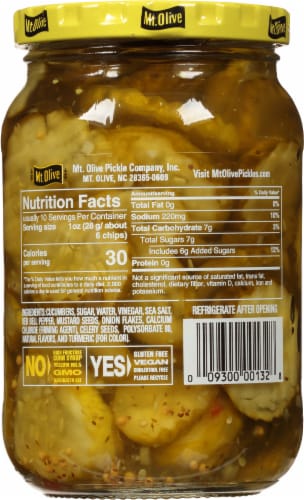 Mt. Olive Sweet Heat Bread & Butter Pickle Chips Perspective: back