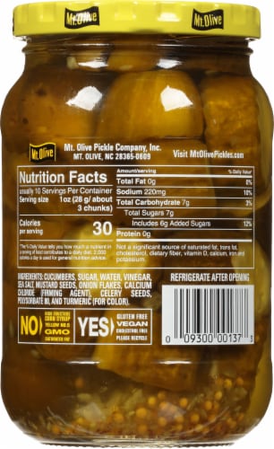 Mt Olive Munchies Bread Butter Pickles 16 Fl Oz Fry S Food Stores