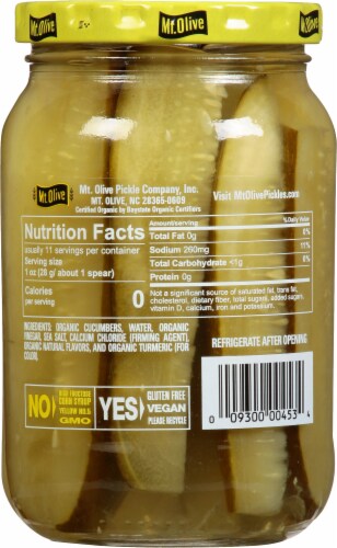 Mt. Olive Organic Kosher Dill Spears Perspective: back