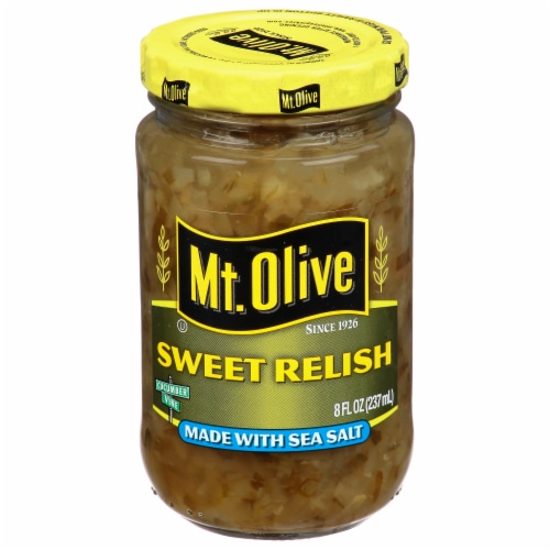 Mt. Olive Sweet Relish made with Sea Salt Perspective: back