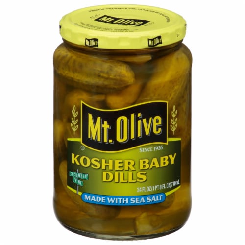 Mt. Olive Kosher Baby Dill Pickles with Sea Salt Perspective: back