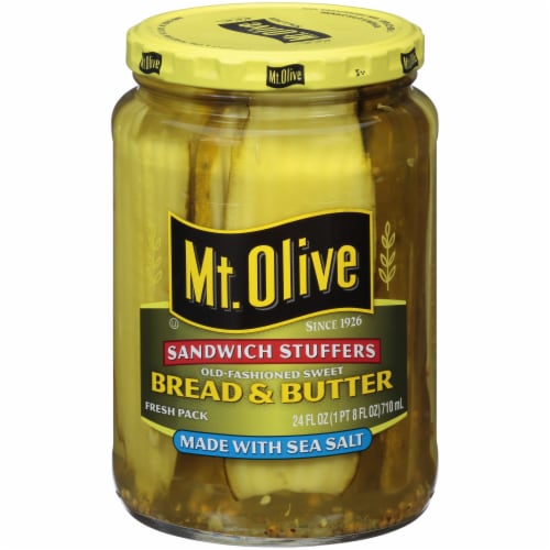 Mt. Olive Old-Fashioned Sweet Bread & Butter Sandwich Stuffers Pickles Perspective: back