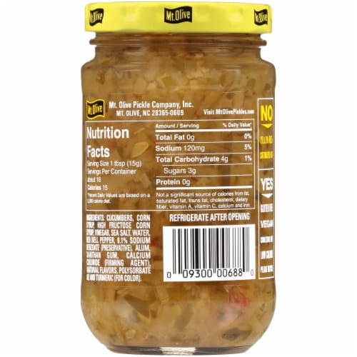 Mt. Olive Sweet Relish with Sea Salt Perspective: back