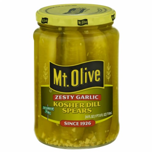 Mt. Olive Zesty Garlic Kosher Pickle Spears Perspective: back