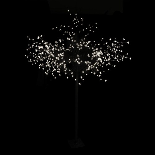 Northlight 8' Multi-Function LED Lighted Cherry Blossom Flower Tree - Pure White Lights Perspective: back