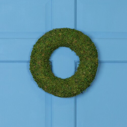Northlight 13.7 Reindeer Moss Artificial Floral Spring Wreath - Unlit Perspective: back