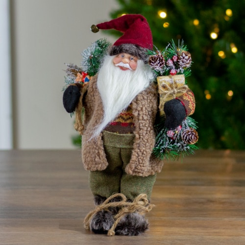 Northlight 12 Country Santa Claus with Gift Christmas Figure 1