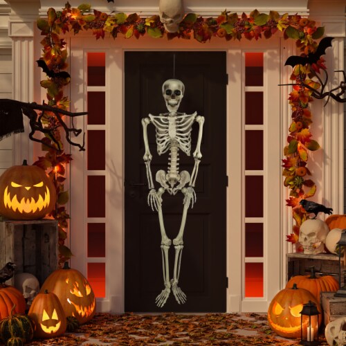 Northlight 5' Life Size Skeleton Hanging Halloween Decoration Perspective: back