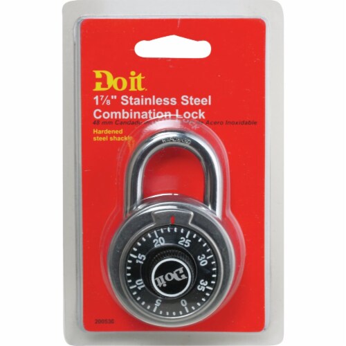 Do it 2 In. Stainless Steel Black Combination Lock Padlock 1850DDIB Perspective: back