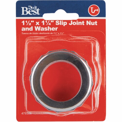 Do it 1-1/2 In. x 1-1/4 In. Chrome Zinc Slip Joint Nut and Washer 479306 Perspective: back