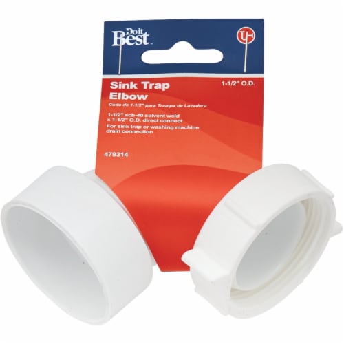 Do it 1-1/2 In. White Poly Vinyl Chloride Drain Elbow 479314 Perspective: back