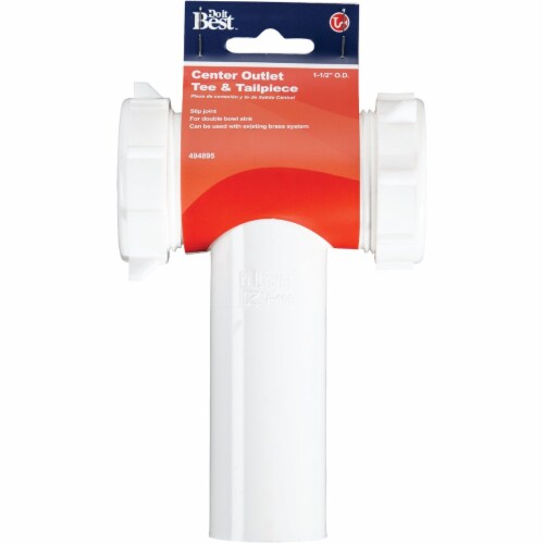 Do it 1-1/2 In. Plastic Slip Joint Center Outlet Tee and Tailpiece 494895 Perspective: back