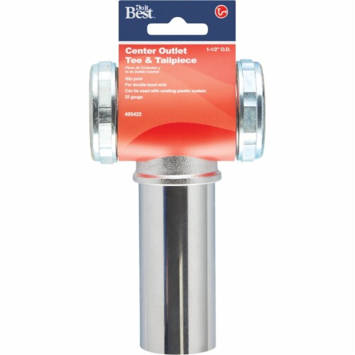 Do it 1-1/2 In. Chrome Plated Center Outlet Tee and Tailpiece 495425 Perspective: back