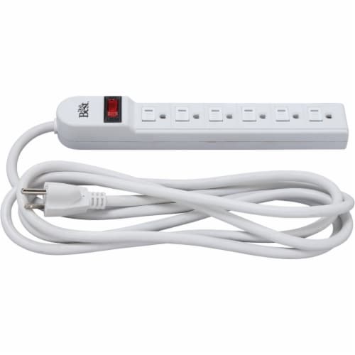 Do it Best Extra Reach 6-Outlet White Power Strip with 8 Ft. Cord LTS-6H Perspective: back