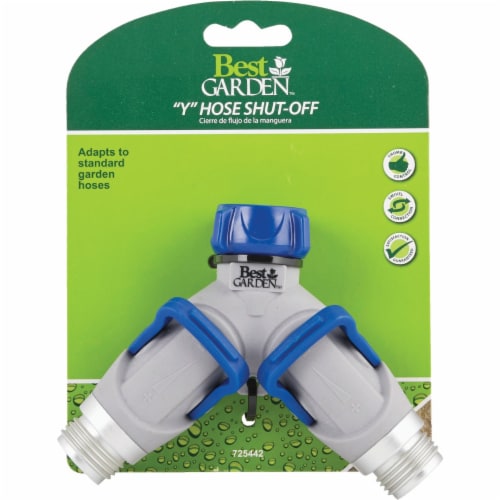 Best Garden Plastic Dual Y-Hose Shutoff Connector 37091-P Perspective: back