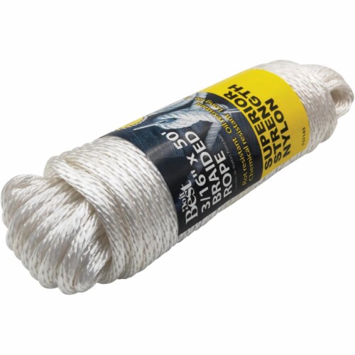 Do it Best 3/16 In. x 50 Ft. White Braided Nylon Packaged Rope 737143 Perspective: back