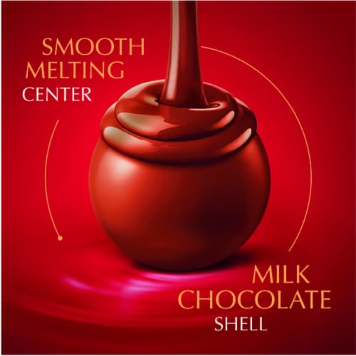 Lindt LINDOR Milk Chocolate Candy Truffles Bag Perspective: back