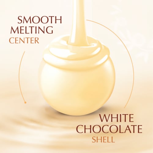 Lindt LINDOR White Chocolate Candy Truffles Perspective: back
