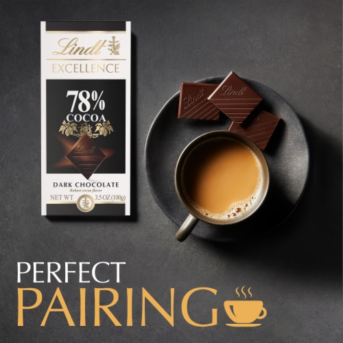 Lindt EXCELLENCE 78% Cocoa Dark Chocolate Candy Bar Perspective: back