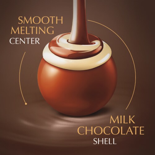 Lindt Lindor Fudge Swirl Milk Chocolate Candy Truffles Perspective: back