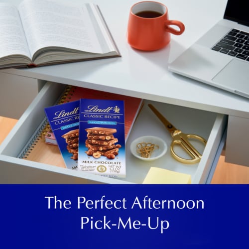 Lindt CLASSIC RECIPE Whole Hazelnut Milk Chocolate Candy Bar Perspective: back