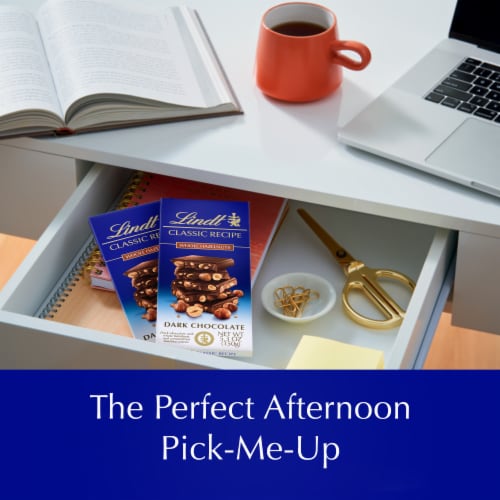 Lindt CLASSIC RECIPE Whole Hazelnut Dark Chocolate Candy Bar Perspective: back