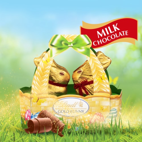 Lindt GOLD BUNNY Milk Chocolate Easter Candy Basket Perspective: back