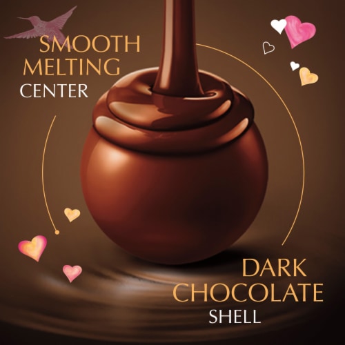 Lindt LINDOR Valentine's 70% Extra Dark Chocolate Candy Truffles Bag Perspective: back