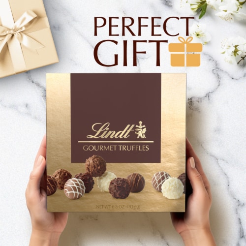 Lindt Gourmet Truffles Assorted Chocolate Candy Gift Box Perspective: back