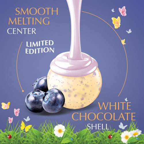 Lindt LINDOR Blueberries & Cream White Chocolate Easter Candy Truffles Bag Perspective: back