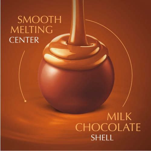 Lindt LINDOR Almond Butter Milk Chocolate Candy Truffles Perspective: back