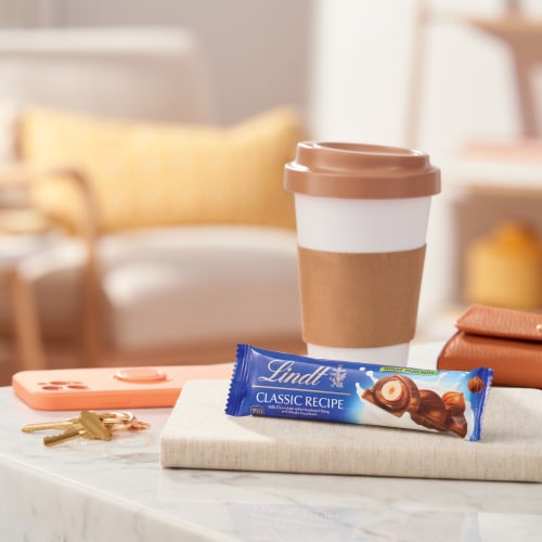 Lindt CLASSIC RECIPE Whole Hazelnut Milk Chocolate Candy Stick Perspective: back