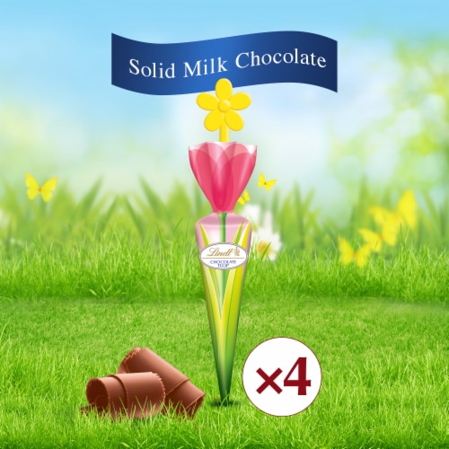 Lindt Tulips Solid Milk Chocolate Easter Candy Pack Perspective: back