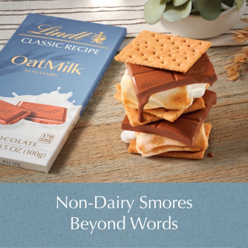 Lindt CLASSIC RECIPE OatMilk Chocolate Smores Candy Bar Perspective: back