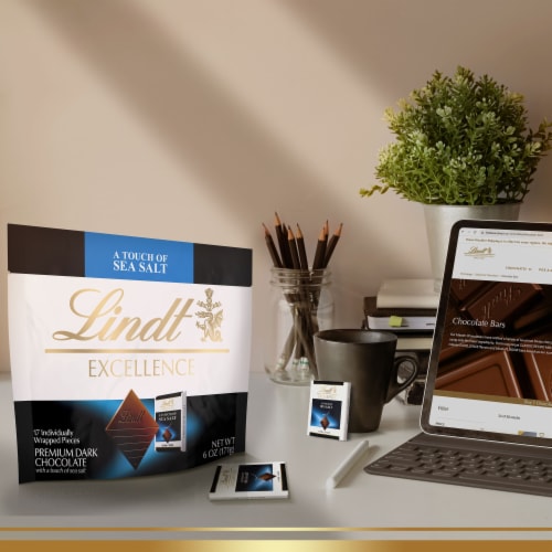 Lindt Exellence Sea Salt Dark Chocolate Pieces Perspective: back