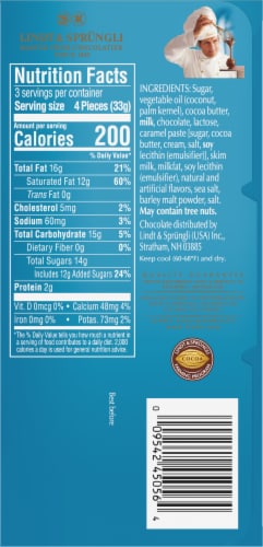 Lindt Lindor Salted Caramel Milk Chocolate Truffle Bar Perspective: back